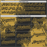 Custom Black-Old Gold Abstract Brush Stroke Authentic Baseball Jersey