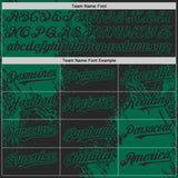 Custom Black-Kelly Green Abstract Brush Stroke Authentic Baseball Jersey