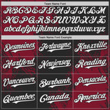 Custom Black White-Crimson Abstract Brush Stroke Authentic Baseball Jersey