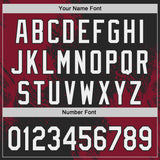 Custom Black White-Crimson Abstract Brush Stroke Authentic Baseball Jersey