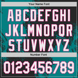 Custom Black White Teal-Pink Abstract Brush Stroke Authentic Baseball Jersey