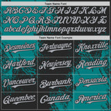 Custom Black Gray-Teal Abstract Brush Stroke Authentic Baseball Jersey