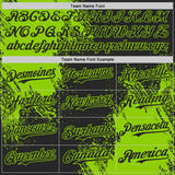 Custom Black-Neon Green Abstract Brush Stroke Authentic Baseball Jersey