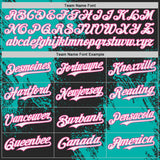 Custom Black White Aqua-Pink Abstract Brush Stroke Authentic Baseball Jersey