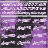 Custom Black White-Medium Purple Abstract Brush Stroke Authentic Baseball Jersey