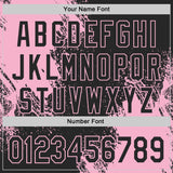 Custom Black-Light Pink Abstract Brush Stroke Authentic Baseball Jersey