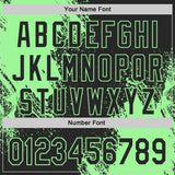 Custom Black-Pea Green Abstract Brush Stroke Authentic Baseball Jersey