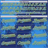Custom Royal Electric Blue-Yellow Abstract Brush Stroke Authentic Baseball Jersey