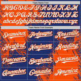 Custom Royal White-Orange Abstract Brush Stroke Authentic Baseball Jersey