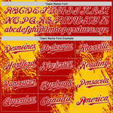 Custom Red Yellow-White Abstract Brush Stroke Authentic Baseball Jersey
