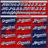 Custom Red White-Navy Abstract Brush Stroke Authentic Baseball Jersey