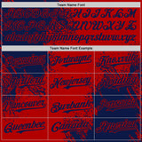 Custom Red-Navy Abstract Brush Stroke Authentic Baseball Jersey