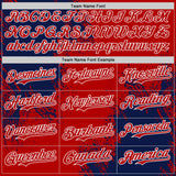 Custom Red Navy-White Abstract Brush Stroke Authentic Baseball Jersey