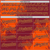 Custom Crimson Orange-Old Gold Abstract Brush Stroke Authentic Baseball Jersey