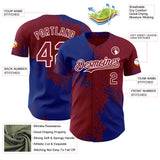 Custom Crimson Royal-Cream Abstract Brush Stroke Authentic Baseball Jersey
