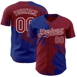 Custom Crimson Royal-Cream Abstract Brush Stroke Authentic Baseball Jersey