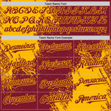 Custom Crimson-Gold Abstract Brush Stroke Authentic Baseball Jersey