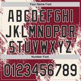 Custom Crimson Black-Cream Abstract Brush Stroke Authentic Baseball Jersey