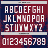 Custom Crimson White-Navy Abstract Brush Stroke Authentic Baseball Jersey
