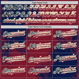 Custom Crimson Vintage USA Flag Navy-Cream Abstract Brush Stroke Authentic Baseball Jersey