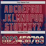 Custom Crimson Vintage USA Flag Navy-Cream Abstract Brush Stroke Authentic Baseball Jersey