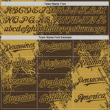 Custom Brown-Old Gold Abstract Brush Stroke Authentic Baseball Jersey