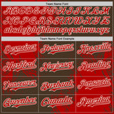 Custom Brown Red-Cream Abstract Brush Stroke Authentic Baseball Jersey