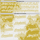 Custom White-Old Gold Abstract Brush Stroke Authentic Baseball Jersey