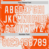 Custom White-Orange Abstract Brush Stroke Authentic Baseball Jersey