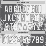 Custom White-Steel Gray Abstract Brush Stroke Authentic Baseball Jersey