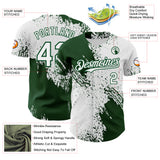 Custom White-Green Abstract Brush Stroke Authentic Baseball Jersey
