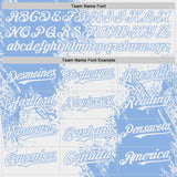 Custom White-Light Blue Abstract Brush Stroke Authentic Baseball Jersey