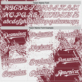 Custom White-Burgundy Abstract Brush Stroke Authentic Baseball Jersey