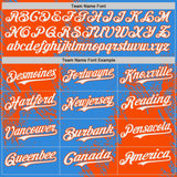 Custom Electric Blue White-Orange Abstract Brush Stroke Authentic Baseball Jersey