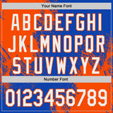 Custom Thunder Blue White-Orange Abstract Brush Stroke Authentic Baseball Jersey
