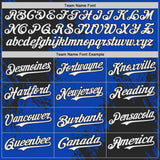 Custom Thunder Blue White-Black Abstract Brush Stroke Authentic Baseball Jersey