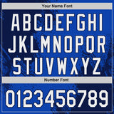 Custom Thunder Blue White-Navy Abstract Brush Stroke Authentic Baseball Jersey