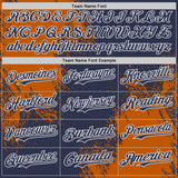 Custom Navy Texas Orange-White Abstract Brush Stroke Authentic Baseball Jersey