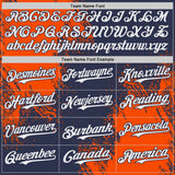 Custom Navy White-Orange Abstract Brush Stroke Authentic Baseball Jersey