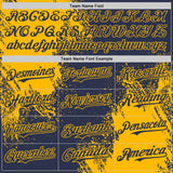 Custom Navy-Gold Abstract Brush Stroke Authentic Baseball Jersey