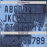 Custom Navy-Light Blue Abstract Brush Stroke Authentic Baseball Jersey