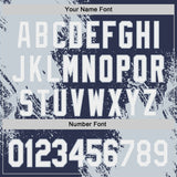 Custom Navy White-Silver Abstract Brush Stroke Authentic Baseball Jersey