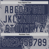 Custom Navy-Gray Abstract Brush Stroke Authentic Baseball Jersey