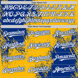 Custom Gold White-Royal Abstract Brush Stroke Authentic Baseball Jersey