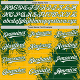 Custom Gold White-Green Abstract Brush Stroke Authentic Baseball Jersey
