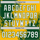 Custom Gold White-Green Abstract Brush Stroke Authentic Baseball Jersey