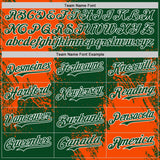 Custom Green Orange-White Abstract Brush Stroke Authentic Baseball Jersey