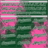 Custom Green Pink-White Abstract Brush Stroke Authentic Baseball Jersey