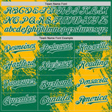 Custom Kelly Green Gold-White Abstract Brush Stroke Authentic Baseball Jersey