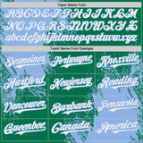 Custom Kelly Green White-Light Blue Abstract Brush Stroke Authentic Baseball Jersey